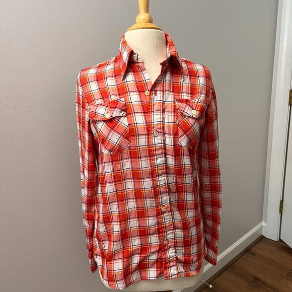 Levi's Vintage 70s Red Plaid Button Down Shirt - Picture 11 of 16